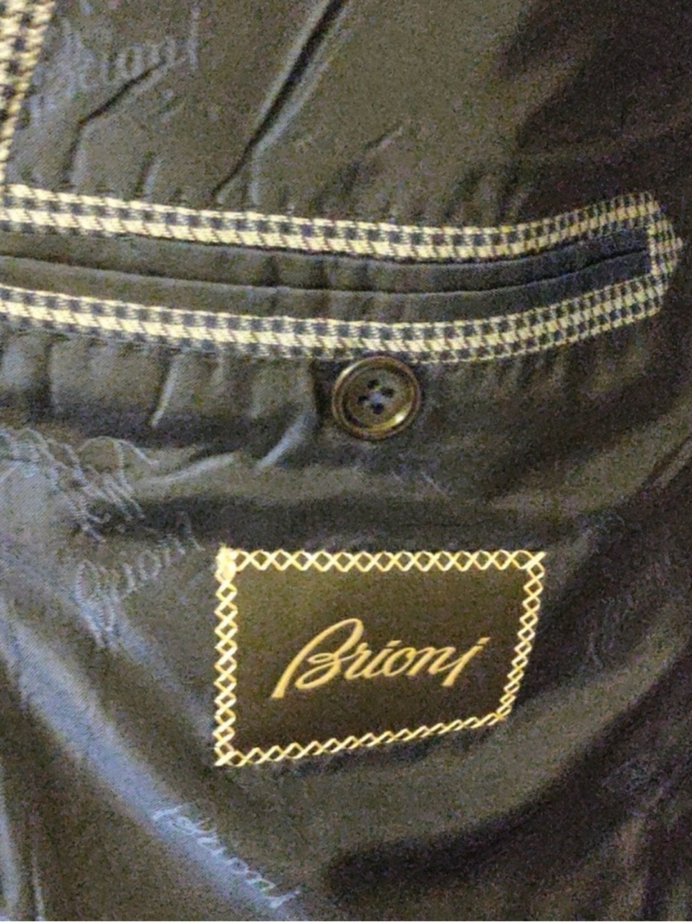 Brioni Brunico Houndstooth Silk Blend Sport Coat IT 60L (US 50L) Made in Italy